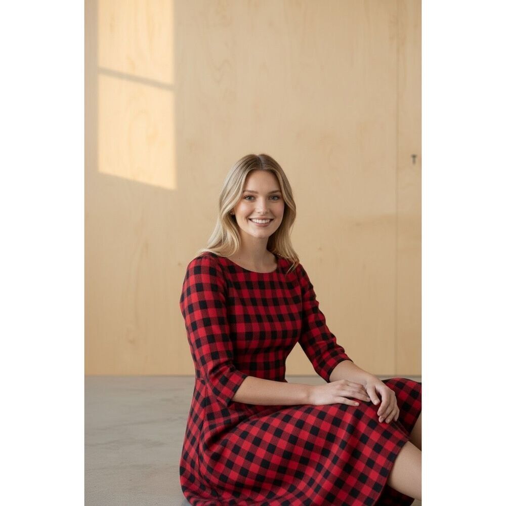 Calvin Klein Buffalo Check Dress - Picture 2 of 7